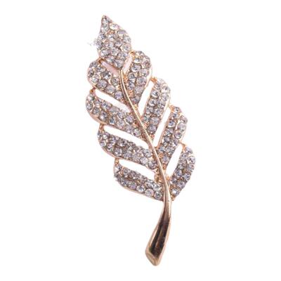 diydiy热销水钻叶子胸针镶钻时尚百搭西服胸花创意衣饰别针