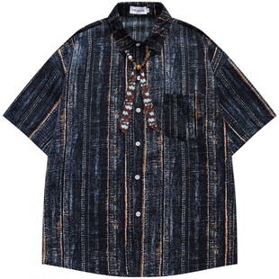 From Mars Imitation old looking short-sleeved shirt