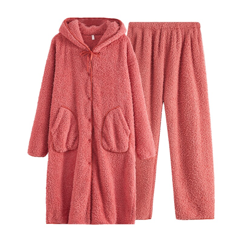 康妮雅珊瑚绒睡衣女冬季家居服