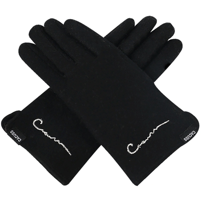 cacuss羊毛秋冬天加绒加厚厚手套