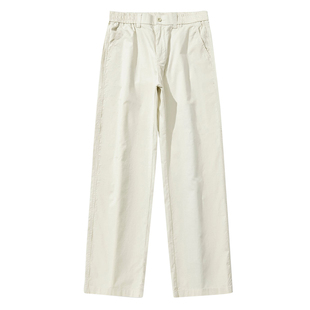 日系棉麻透气直筒休闲裤男百搭纯色夏季薄款显瘦复古伐木工装裤潮