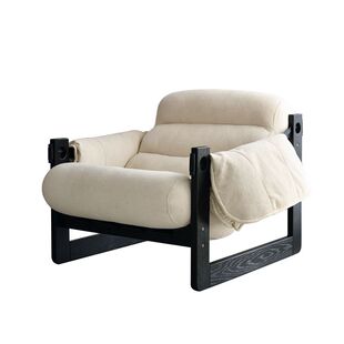 单人沙发椅泽西岛中古风休闲简约懒人椅实木躺椅客厅家用沙发椅子