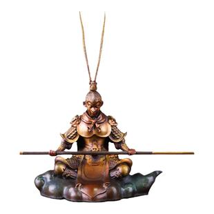 全黄铜斗战胜佛齐天大圣孙悟空车载摆件汽车车内中控台桌面装饰品
