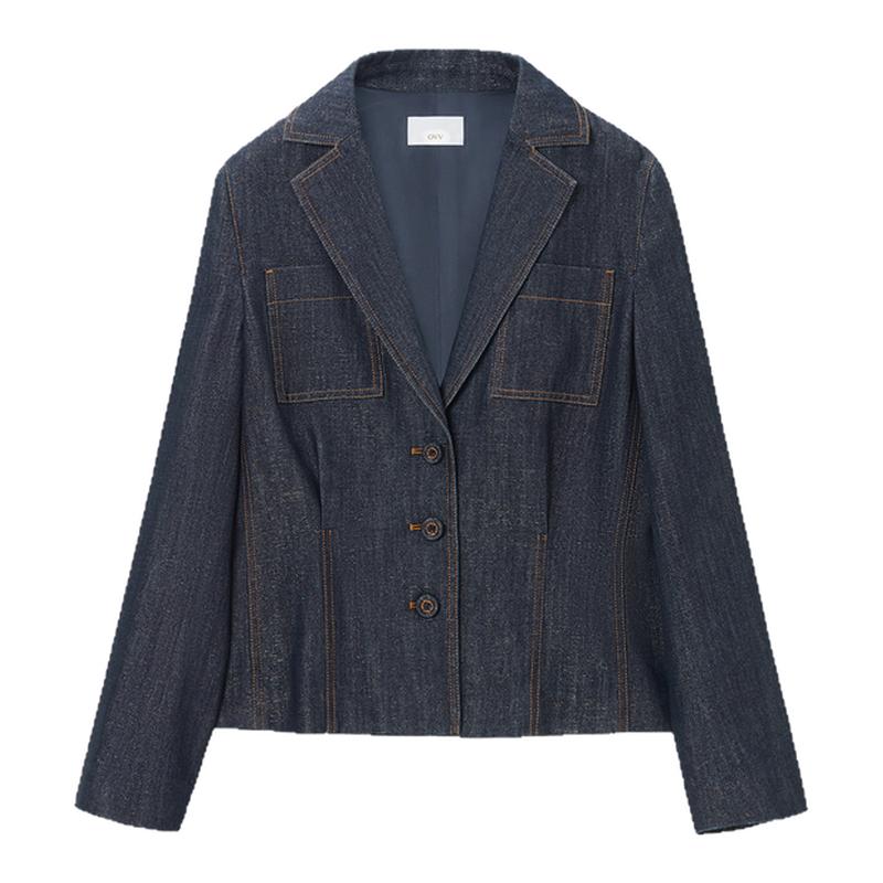 OVV秋冬女装意大利进口休闲平驳领牛仔单件西服外套GWXAJ33108A