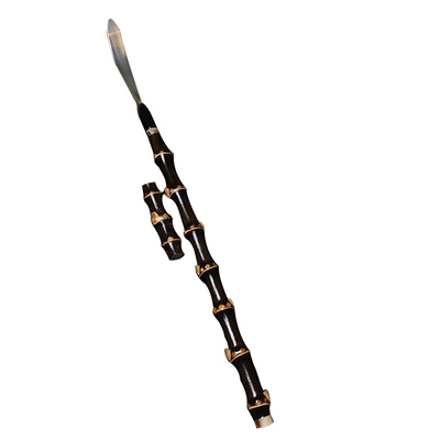 手工紫竹牛角茶拨送茶搁架竹节茶扒日式复古竹子茶匙茶勺茶扒茶具