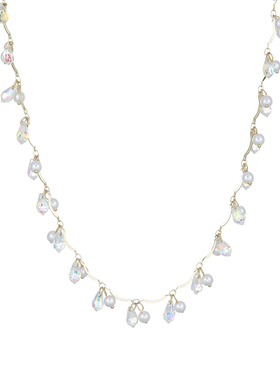 韩系超闪锆石珍珠项链轻奢独特