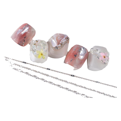 爆款网红美甲超细链条金属饰品