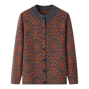 2025秋冬新款妈妈羊毛衫女中老年加厚保暖毛衣奶奶装针织衫外套