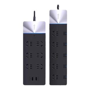 公牛插座防雷抗电涌插排板电脑办公家用排插线板拖接线板黑色带线