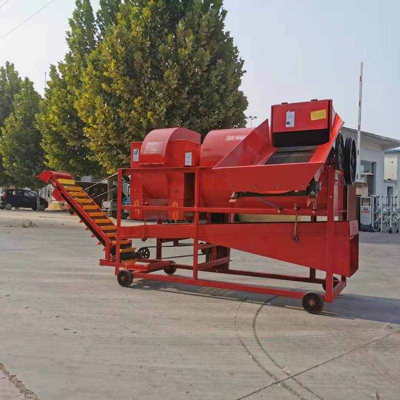 出口花生摘果机自动装袋可加轮胎1000型花生摘果机电柴两用摘果机