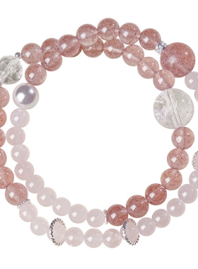 宫里上新天然粉水晶手链