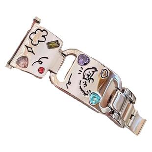 适用华为WATCH fit3手表表带FIT4/4pro腕表fit3新品印花彩钻小狗手环fit快拆运动智能新款创意时尚高级女式夏