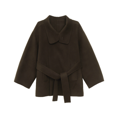 Skk100澳羊毛双面呢大衣外套女