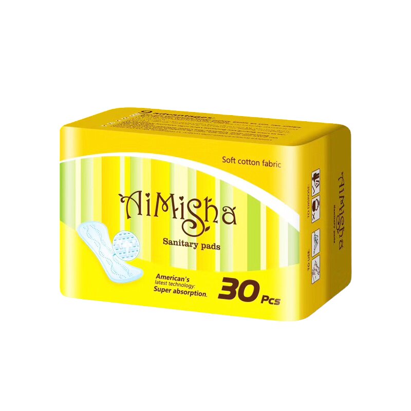 aimisha爱米莎棉柔亲肤除臭抑菌无荧光剂超薄迷你卫生巾透气护垫