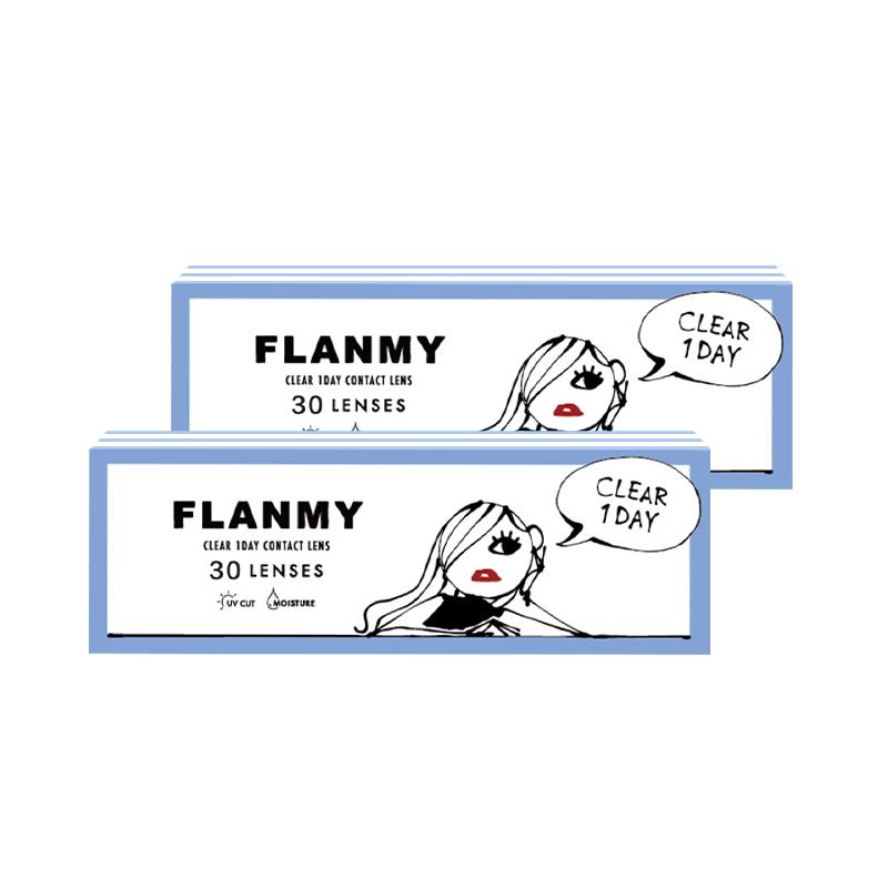 Flanmy小海蓝水润透明隐形眼镜小直径30片近视日抛女T-Garden