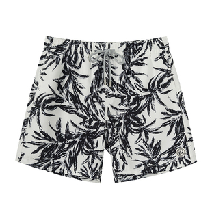 surfcuz黑白树叶男士可下水速干沙滩裤海边度假泡温泉泳裤