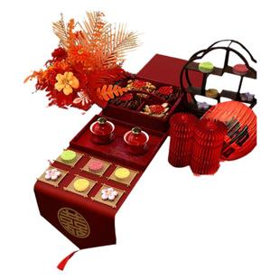 结婚装饰客厅婚房布置茶几装扮摆件新中式订婚宴婚礼接亲敬茶套装