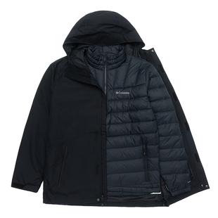 哥伦比亚男装冬季羽绒服三合一冲锋衣户外防水防风保暖外套XE5418