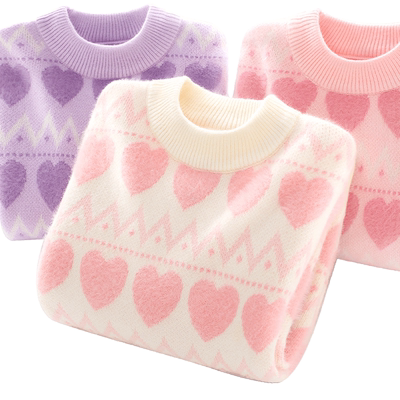 仿貂绒毛衣女童加厚毛线衣大童