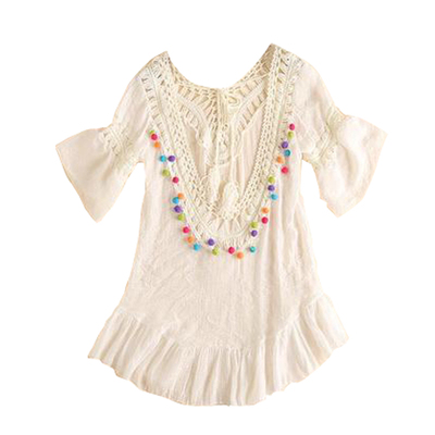 海边度假沙滩比基尼罩衫镂空泳衣