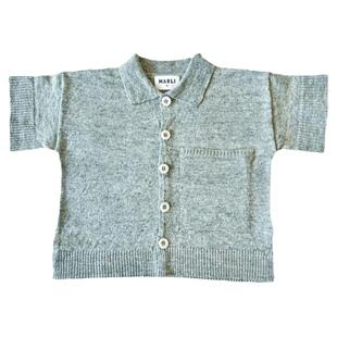 5Z Little家现货英国mabli SS24儿童亚麻短袖polo背带裤发带