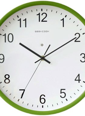 夜光挂钟家用现代简约客厅静音钟表卧室数字时钟金属圆形石英钟表