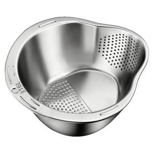 佳帮手新款不锈钢沥水篮洗菜盆厨房多功能盆水果沥水盆淘米神器