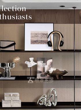 样板间客厅书房书柜摆件软装饰摆件组合样板房音乐套装装饰品主题