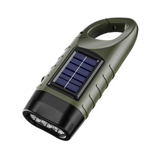 多功能手摇电筒太阳能自充电自发电便携家用野外战备应急装备YJ2