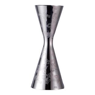 酒吧调酒日式调酒量酒器刻花盎司器复古量杯蚀刻带刻度一体量酒器