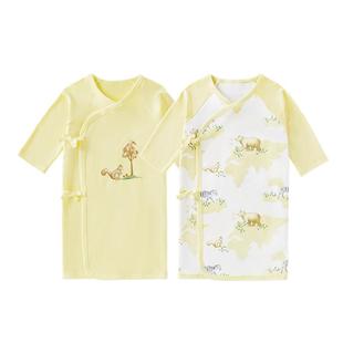 全棉时代新生婴儿和尚服连体衣服和袍0一6月宝宝睡衣