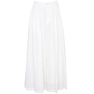 夏莫卡白色山本风垂感裙裤女2026新款轻雪纺天丝花苞九分裤裙9712