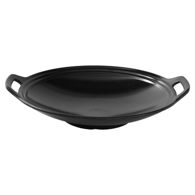 密胺漂亮饭同款餐具带底座双耳盘