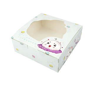 100个卡通开窗2/4/6粒个装63g-80克月饼包装盒雪媚娘包装盒蛋挞盒