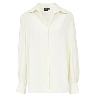 Vero Moda奥莱衬衫女2025秋季新款商场同款纯色职业弧形下摆上衣