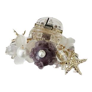 GUKUALI 夏季新款紫玲兰刘海儿抓夹高级百搭日常迷你小发夹发饰