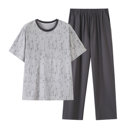 新一步男士短袖纯棉睡衣家居服