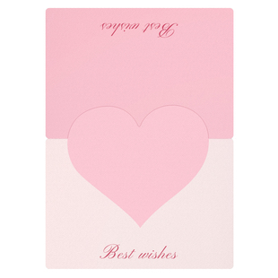 莫兰迪爱心立体贺卡明信片小卡片纸手写心愿卡2026年马年生日花店母亲节卡纸diy折叠空白祝福留言卡