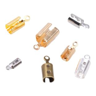 项链收尾扣手链饰品串珠手工diy配件材料皮绳包夹扣圆绳皮绳编绳