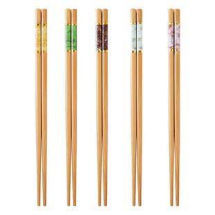 筷子家用高档耐高温竹木筷成人防霉防滑一人一筷分色家庭卫生餐具