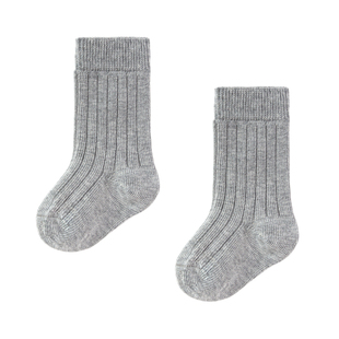 babylove婴儿中筒袜春秋款纯色百搭防掉跟新生儿袜子弹力宝宝袜