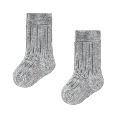 babylove婴儿中筒袜春秋款纯色百搭防掉跟新生儿袜子弹力宝宝袜