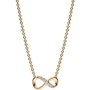 [新年礼物]Pandora潘多拉闪亮永恒符号锁骨链项链颈饰金色优雅