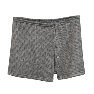 春秋一片式纽扣针织屁帘半身裙A字裙单排扣麻花遮跨内搭小裙摆女