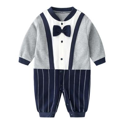 新生儿春秋薄款纯棉英伦风衣服