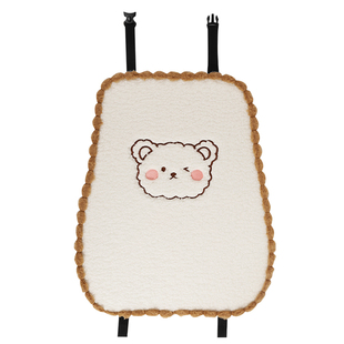 汽车坐垫冬季加厚毛绒女士四季通用可爱小熊车座垫卡通车内座椅套