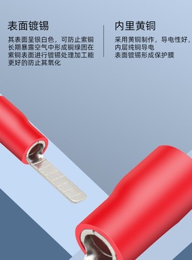 冷压接线端子DBV/DBN插黄色蓝色型片片式耳端头线铜预鼻红色绝缘
