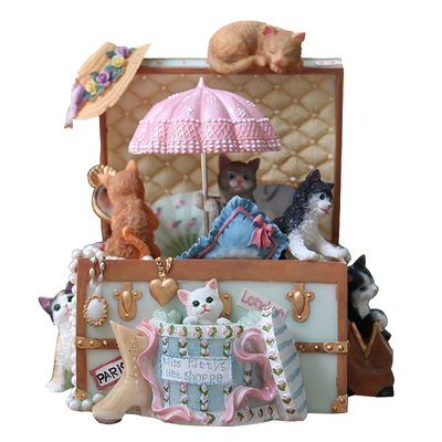 猫咪百宝箱旋转发条送闺蜜女孩