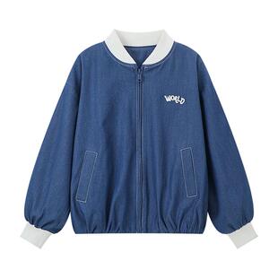 布丁哈鲁春装女童童装洋气上衣2026春季新款儿童潮酷棒球服外套