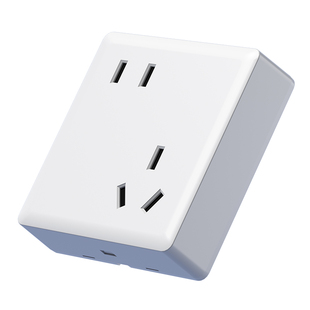 明装明线斜五孔插座超薄86型错位二三插10A墙壁电源面板大间距5孔